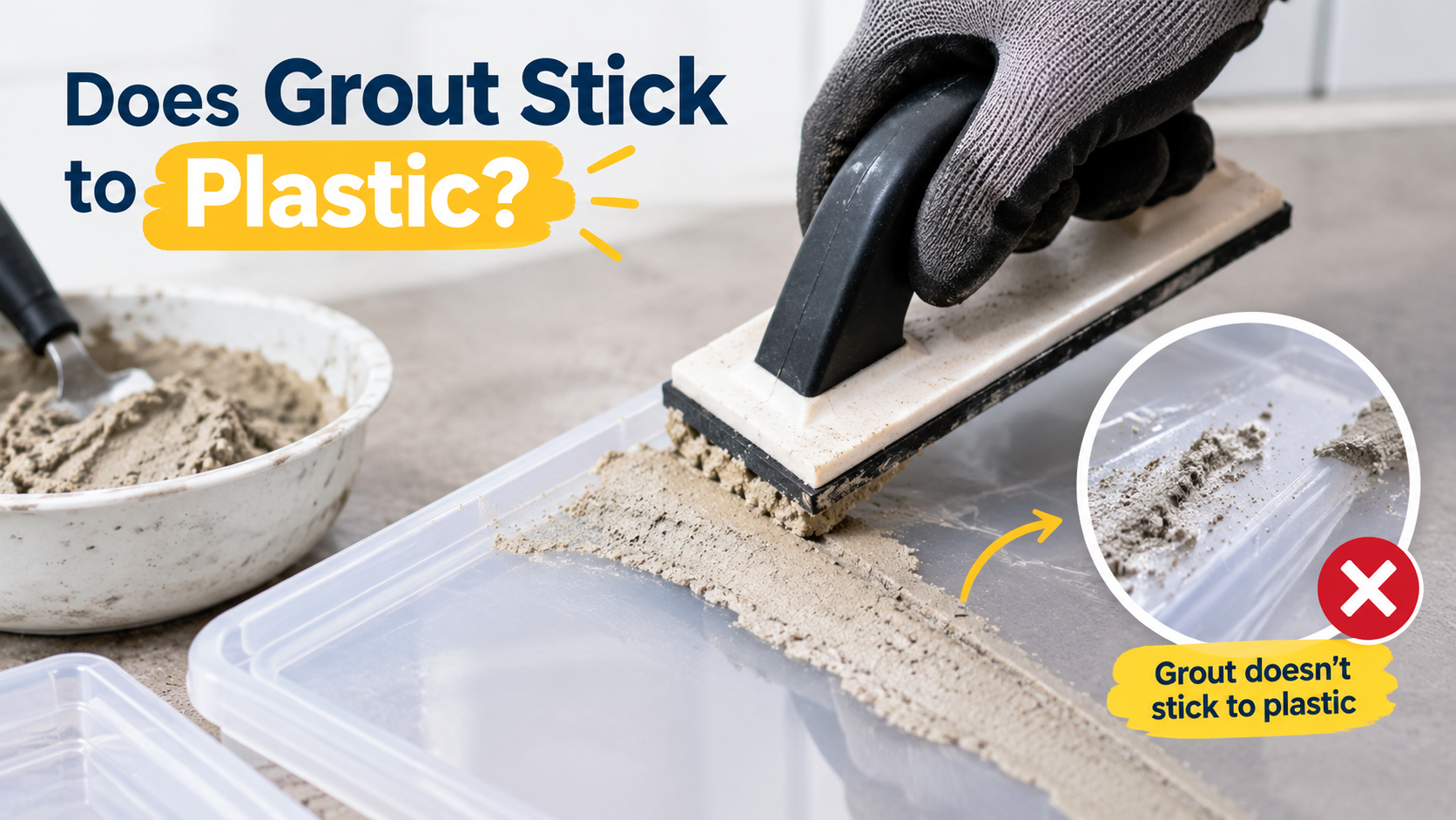 Does Grout Stick to Plastic