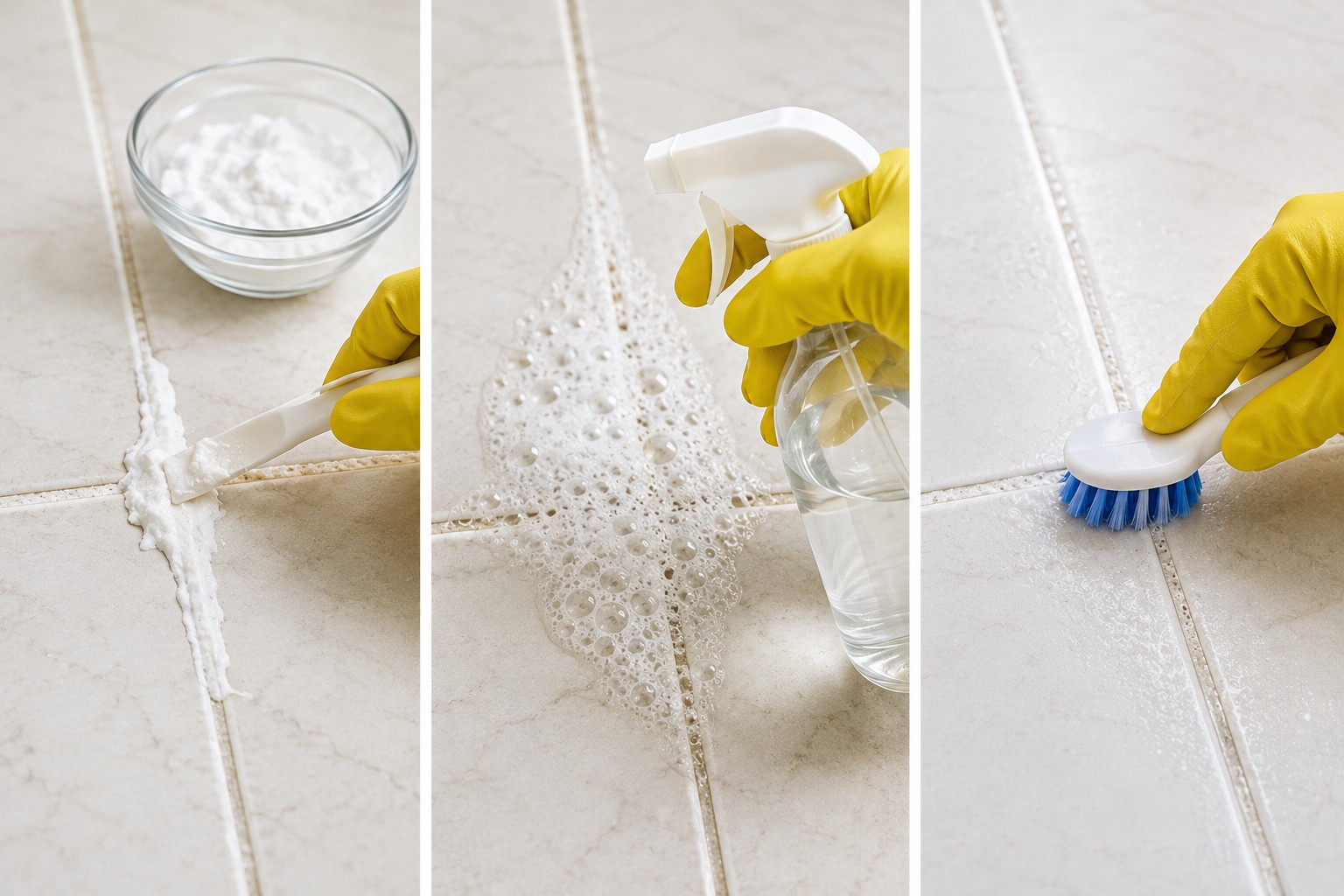 Homemade Grout Cleaner: Best DIY Recipes with Baking Soda & Vinegar 20 baking soda vinegar grout cleaner step by step