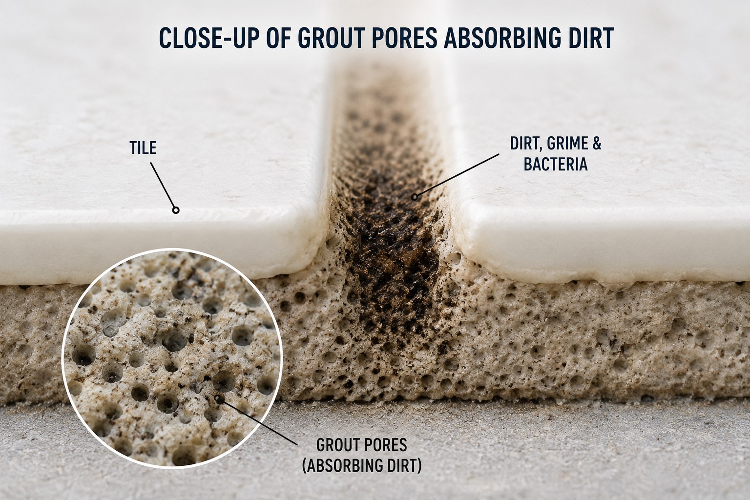 Homemade Grout Cleaner: Best DIY Recipes with Baking Soda & Vinegar 19 porous grout absorbing dirt and stains